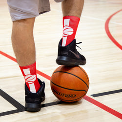 Basketball Woven Mid-Calf Socks - Superelite (Red/White)