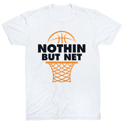 Basketball Tshirt Short Sleeve Nothin But Net [White/Adult Large] - SS