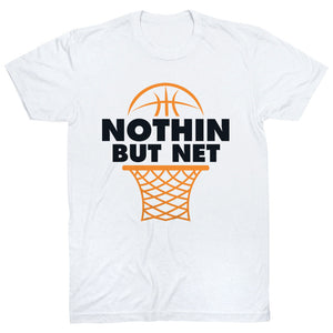 Basketball Tshirt Short Sleeve Nothin But Net [White/Adult Large] - SS
