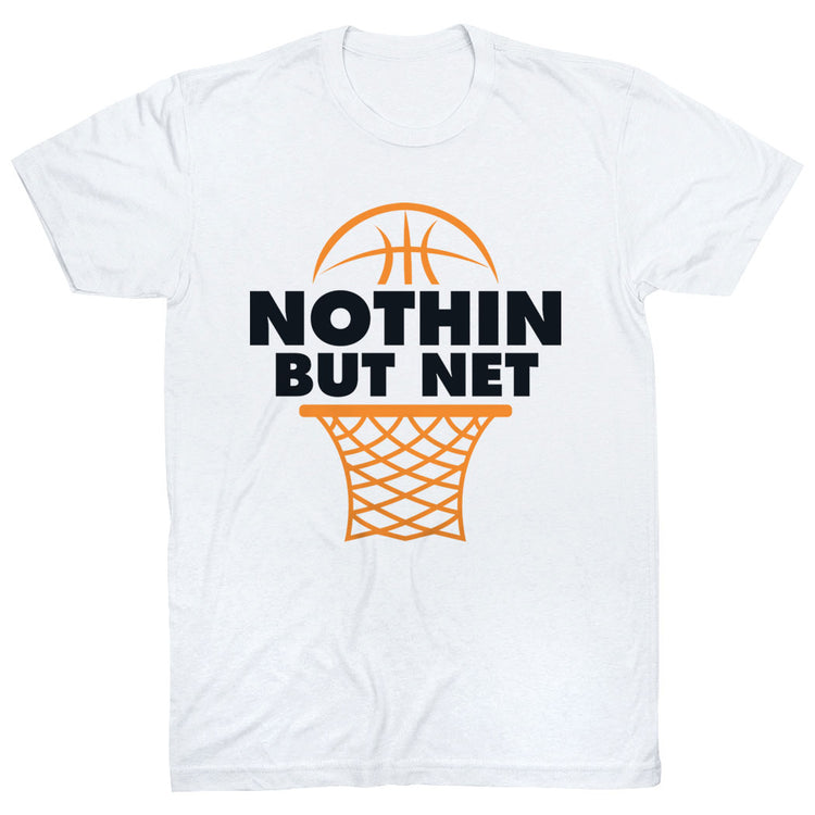 Basketball Tshirt Short Sleeve Nothin But Net [White/Adult Large] - SS