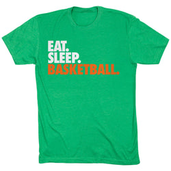 Basketball T-Shirt Short Sleeve Eat. Sleep. Basketball. [Green/Youth Large] - SS