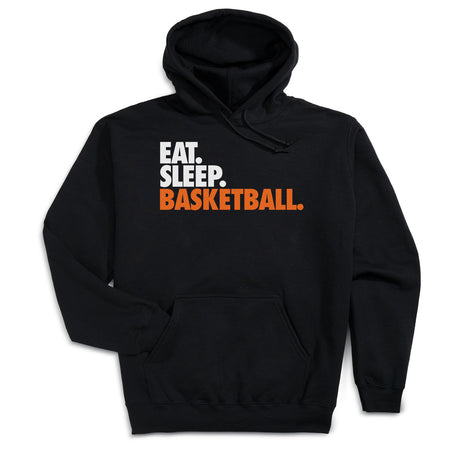 Basketball Hooded Sweatshirt - Eat. Sleep. Basketball. [Adult Medium/Black] - SS