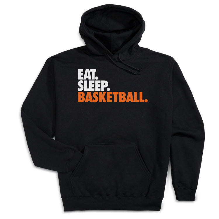 Basketball Hooded Sweatshirt - Eat. Sleep. Basketball. [Adult Medium/Black] - SS
