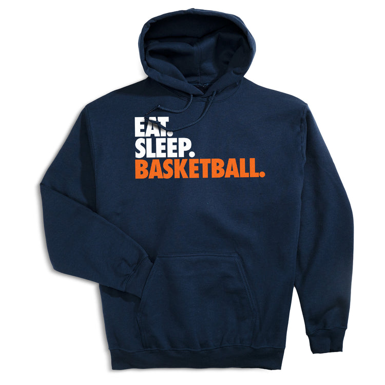 Basketball Hooded Sweatshirt - Eat. Sleep. Basketball. [Navy/Adult Medium] - SS