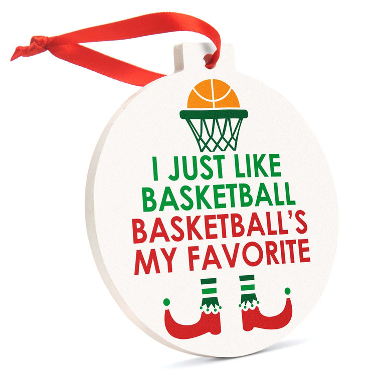 Basketball Round Ceramic Ornament - Basketball's My Favorite