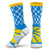 Basketball Woven Mid-Calf Socks - Hoop and Ball (Blue/Yellow)