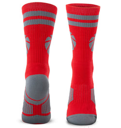 Basketball Woven Mid-Calf Socks - Ball (Red/Gray)