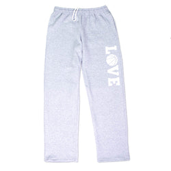Basketball Fleece Sweatpants - Basketball Love [Youth Large/Gray] - SS