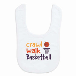 Basketball Baby Bib - Crawl Walk Basketball