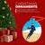 Basketball Round Ceramic Ornament - Girl Silhouette with Santa Hat