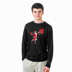 Basketball Long Sleeve Performance Tee - Slam Dunk Santa