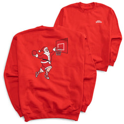 Basketball Crewneck Sweatshirt - Slam Dunk Santa (Back Design)