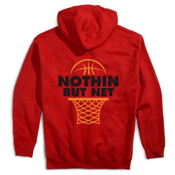 Basketball Hooded Sweatshirt - Nothing But Net (Back Design) [Red/Youth Medium] - SS