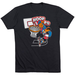 Basketball Short Sleeve T-Shirt - Hoop Loops [Adult Small/Black] - SS