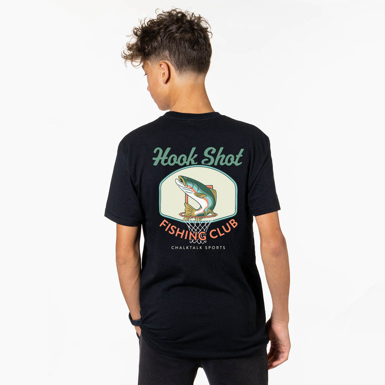 Basketball Short Sleeve T-Shirt - Hook Shot Fishing Club (Back Design)