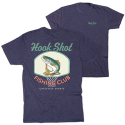 Basketball Short Sleeve T-Shirt - Hook Shot Fishing Club (Back Design) [Navy/Adult Small] - SS