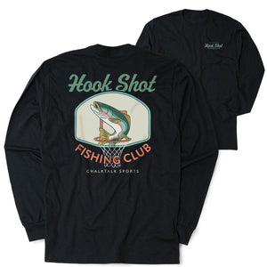 Basketball Tshirt Long Sleeve - Hook Shot Fishing Club (Back Design)