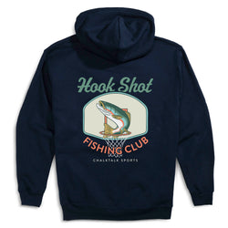 Basketball Hooded Sweatshirt - Hook Shot Fishing Club (Back Design) [Navy/Youth Large] - SS