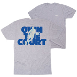 Basketball Short Sleeve T-Shirt - Own The Court (Back Design) [Gray/Adult Medium] - SS