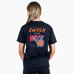 Basketball Short Sleeve T-Shirt - Swish Happens (Back Design)