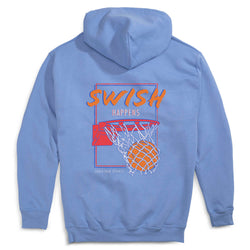 Basketball Hooded Sweatshirt - Swish Happens (Back Design) [Carolina/Youth Medium] - SS