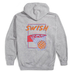 Basketball Hooded Sweatshirt - Swish Happens (Back Design) [Gray/Youth Medium] - SS