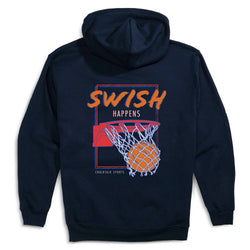 Basketball Hooded Sweatshirt - Swish Happens (Back Design)