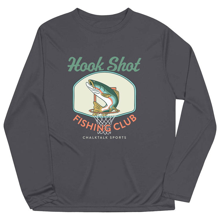 Basketball Long Sleeve Performance Tee - Hook Shot Fishing Club