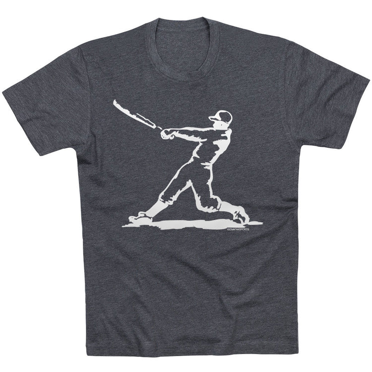 Baseball Tshirt Short Sleeve Baseball Player [Charcoal/Adult XX-Large] - SS