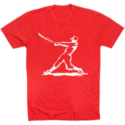 Baseball Tshirt Short Sleeve Baseball Player [Red/Youth Medium] - SS