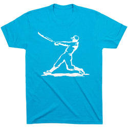 Baseball Tshirt Short Sleeve Baseball Player [Adult Large/Turquoise] - SS