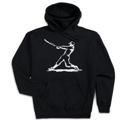 Baseball Hooded Sweatshirt - Baseball Player [Black/Adult Large] - SS