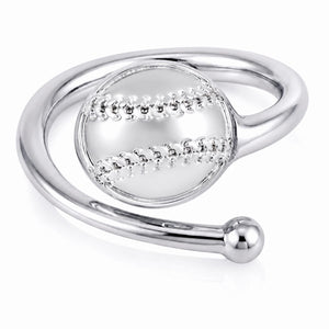 Silver Softball/Baseball Finger Ring