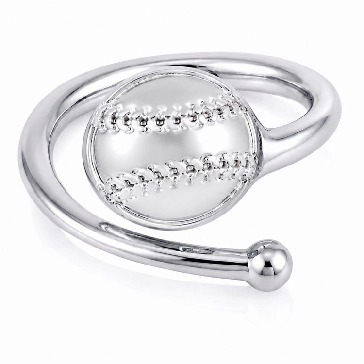 Silver Softball/Baseball Finger Ring