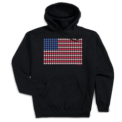 Baseball Hooded Sweatshirt - Patriotic Baseball [Black/Adult Small] - SS