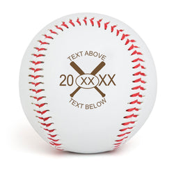 Baseball Crossed Bats Laser Engraved Baseball