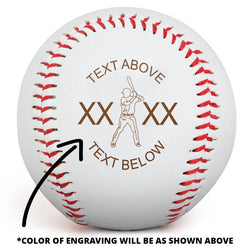 Baseball Player Laser Engraved Baseball