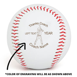 Baseball Thanks Coach Player Laser Engraved Baseball