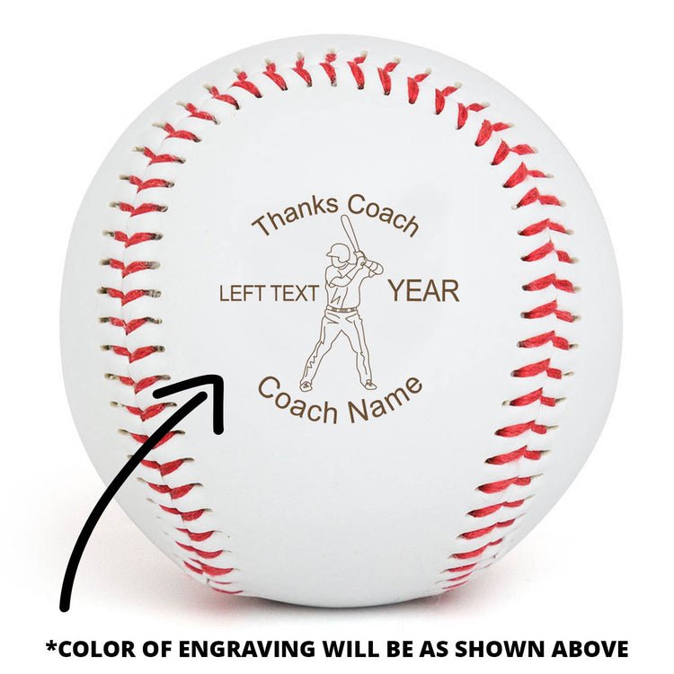 Baseball Thanks Coach Player Laser Engraved Baseball