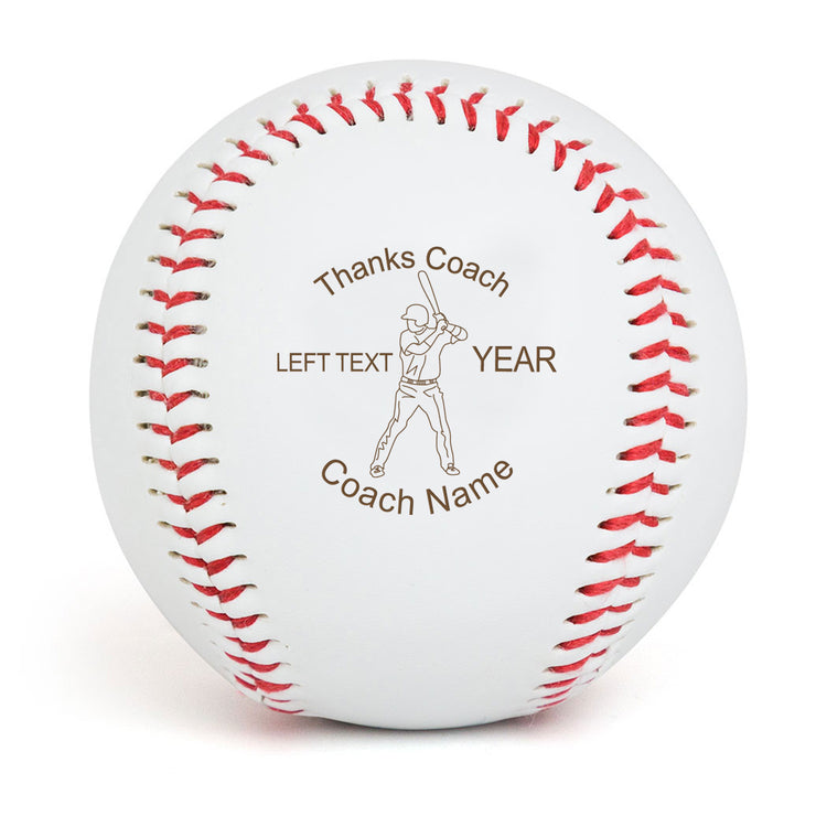 Baseball Thanks Coach Player Laser Engraved Baseball