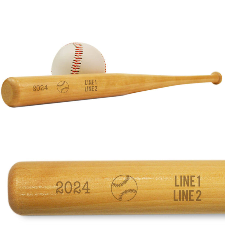 Team Name, Season and Date Mini Engraved Baseball Bat