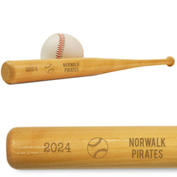 Team Name, Season and Date Mini Engraved Baseball Bat