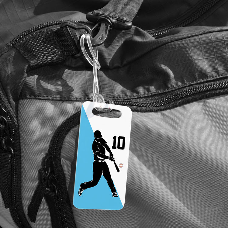 Baseball Bag/Luggage Tag - Personalized Baseball Player Silhouette Guy