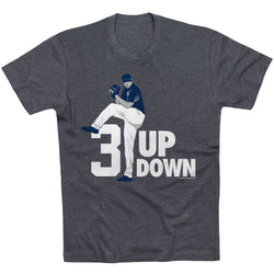 Baseball Tshirt Short Sleeve 3 Up 3 Down [Charcoal/Adult Medium] - SS