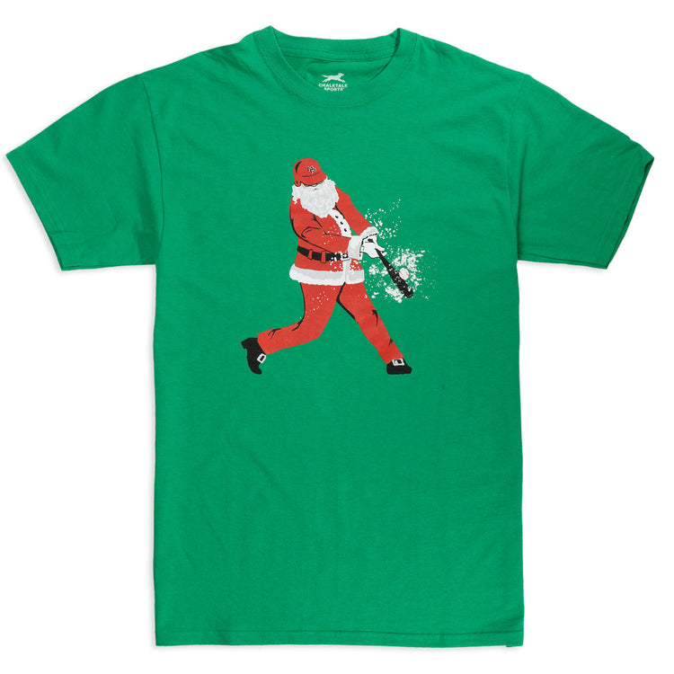 Baseball Short Sleeve T-Shirt - Home Run Santa