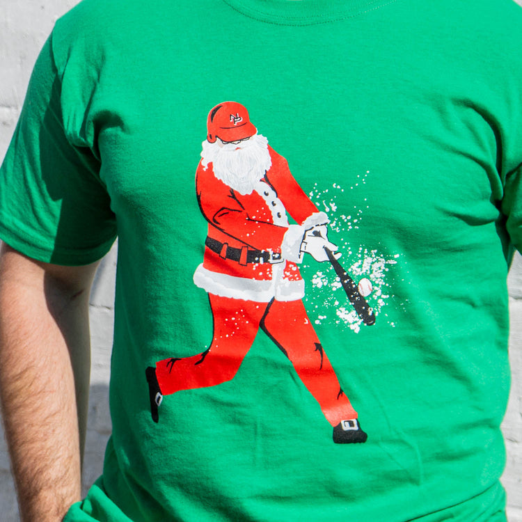Baseball Short Sleeve T-Shirt - Home Run Santa