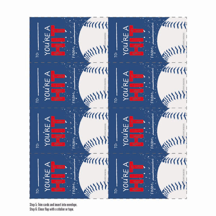 You're A Hit Baseball Valentine's Day Card