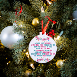 Baseball Round Ceramic Ornament - Jingle All the Way