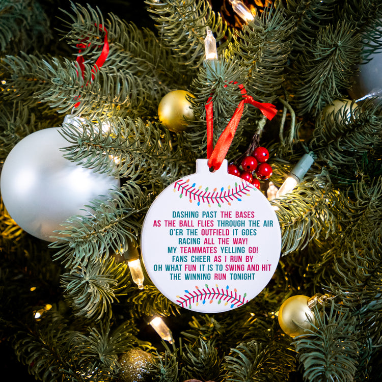 Baseball Round Ceramic Ornament - Jingle All the Way