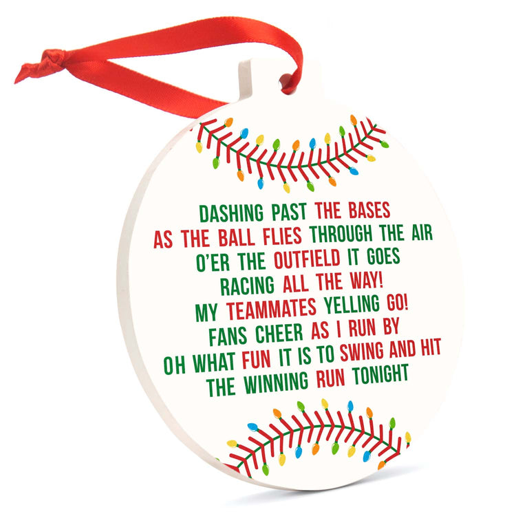Baseball Round Ceramic Ornament - Jingle All the Way